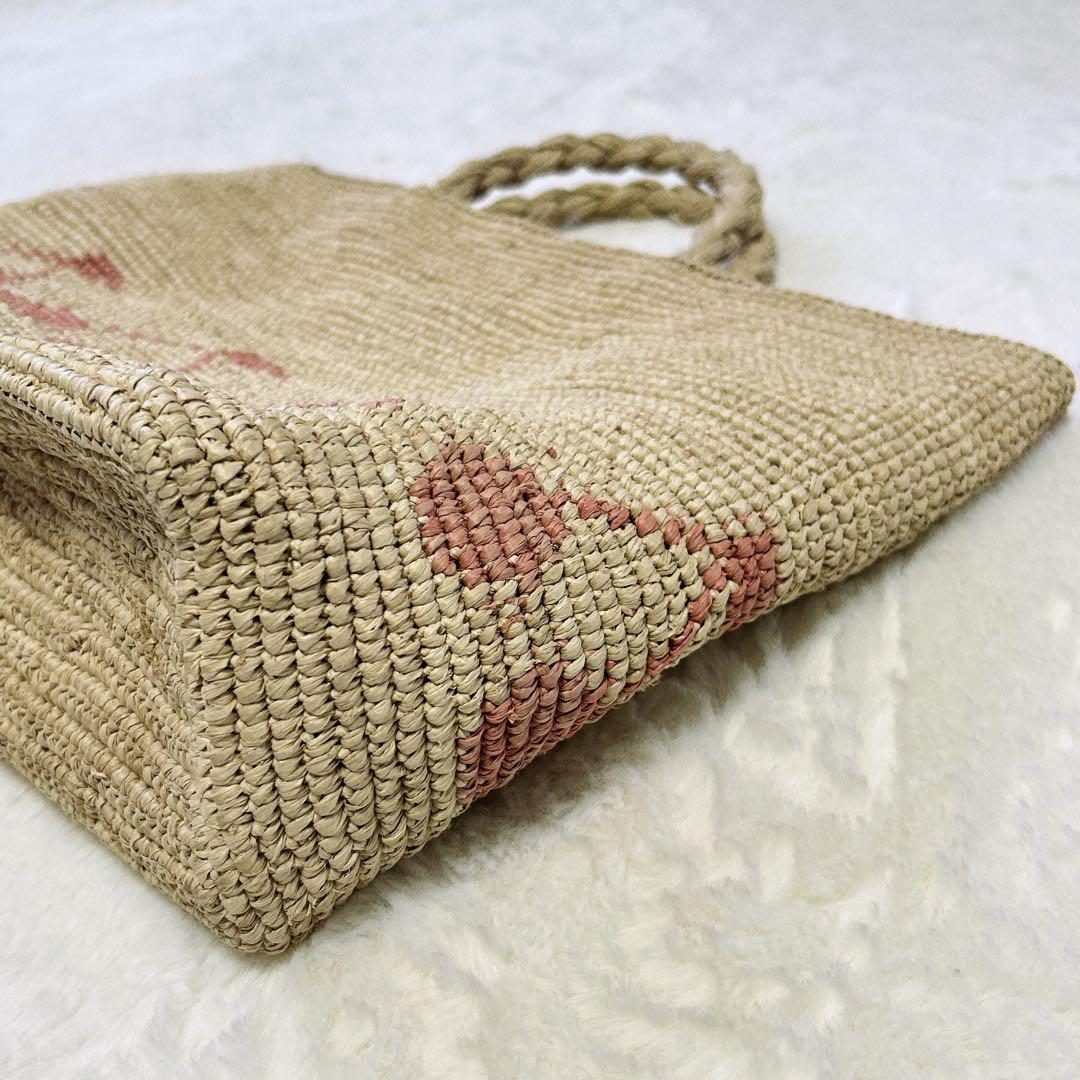 未使用タグ＊ bonpoint ボンポワン かごバッグ さくらんぼ柄