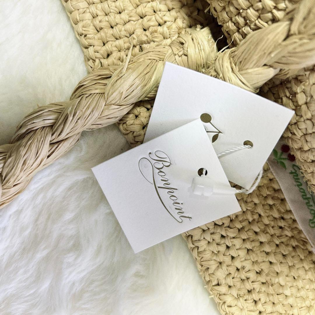 未使用タグ＊ bonpoint ボンポワン かごバッグ さくらんぼ柄