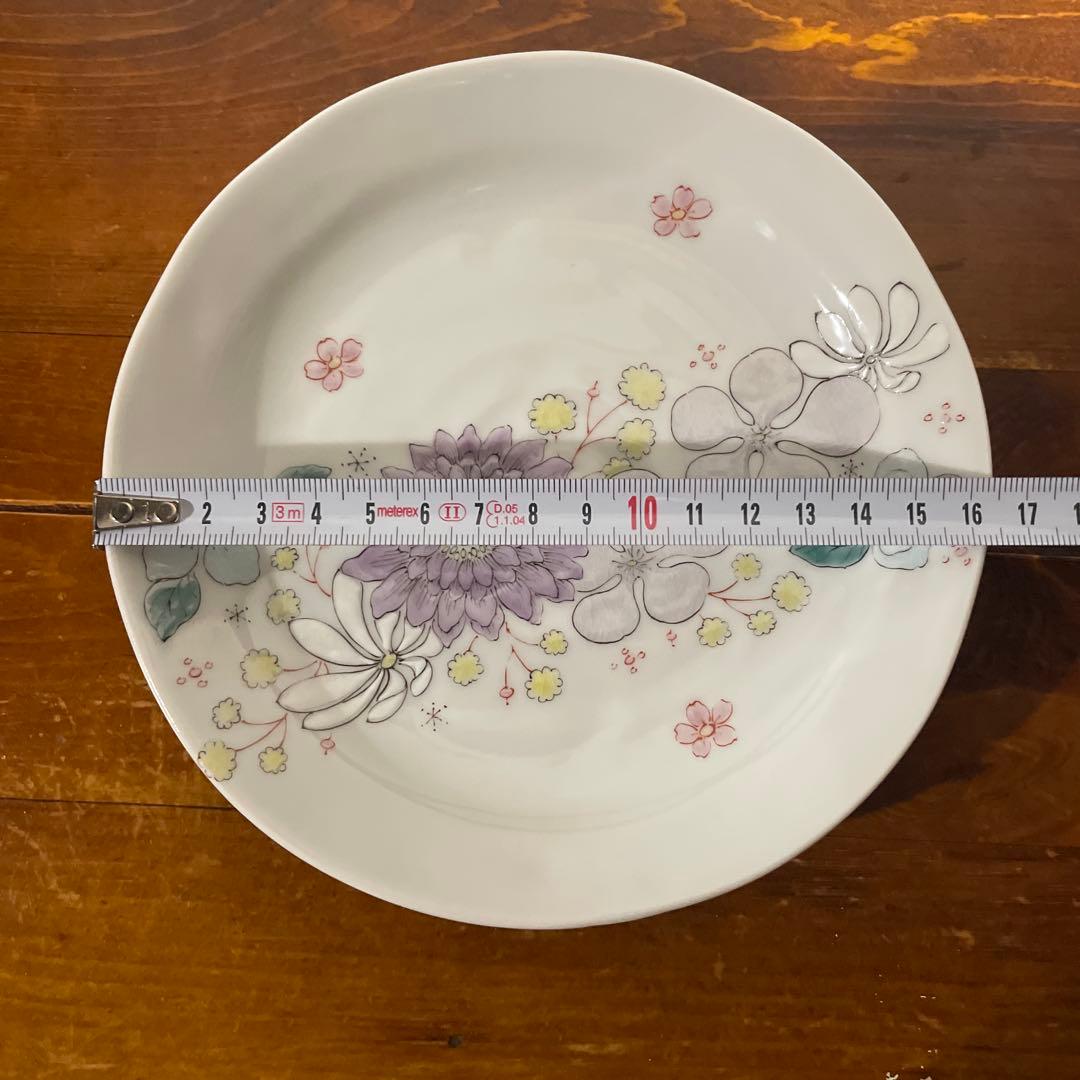 【新品・未使用】九谷焼 仙春窯 5.5号皿揃 花はな ５枚組 色絵