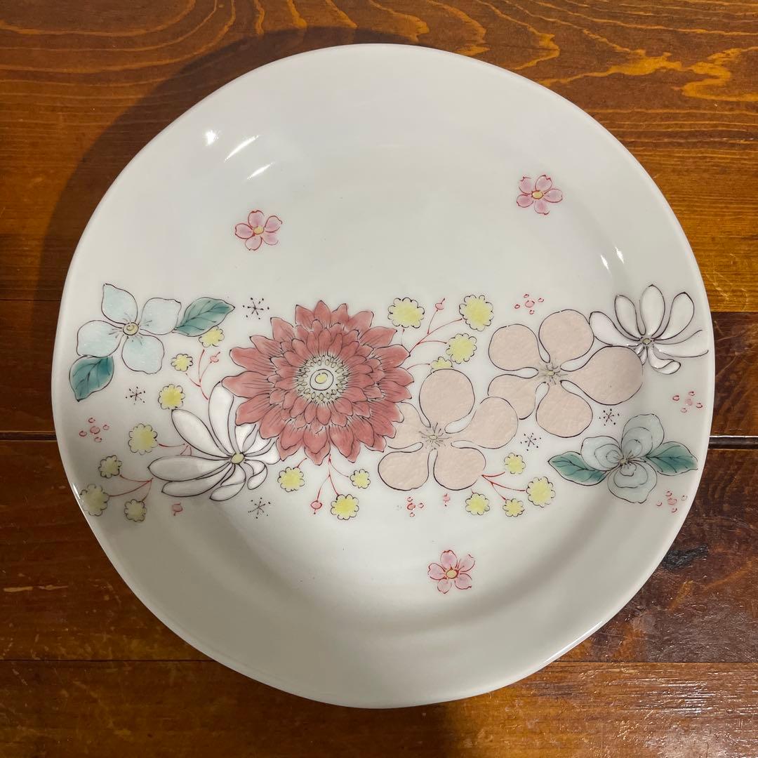【新品・未使用】九谷焼 仙春窯 5.5号皿揃 花はな ５枚組 色絵
