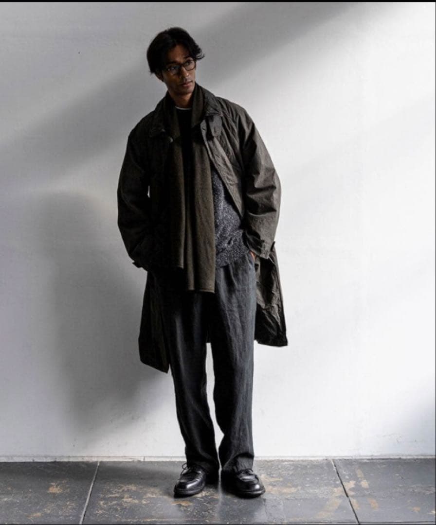 【クリーニング済】CONFECT スーピマコットン ステンカラーコートsize4