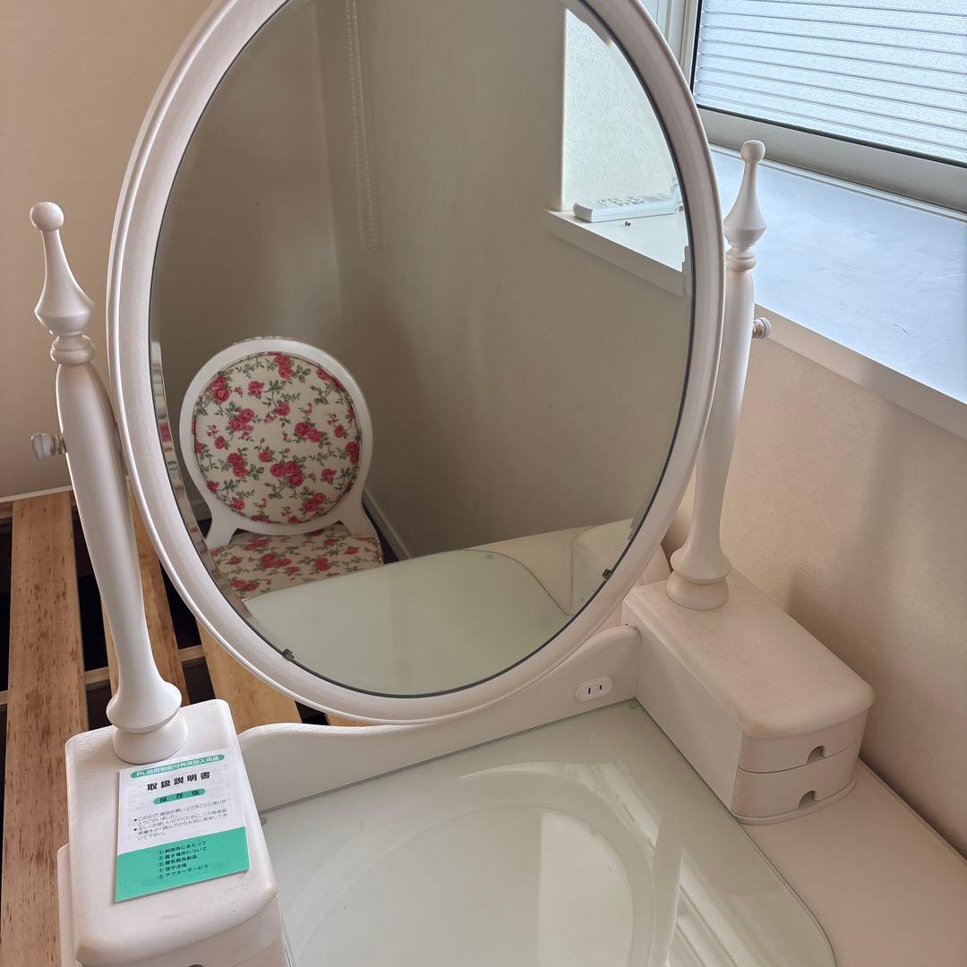 松永工房　カンティーニュ　ホワイトドレッサー・鏡台セット