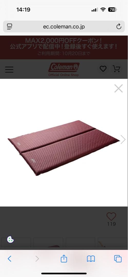 キャンパーインフレーターマット/WセットII