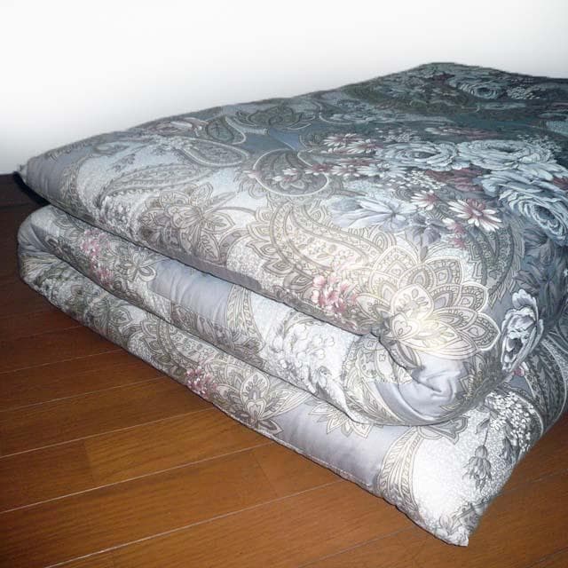 寝具 敷布団 シングル 和式 昔ながら グレー ピンク (T03)