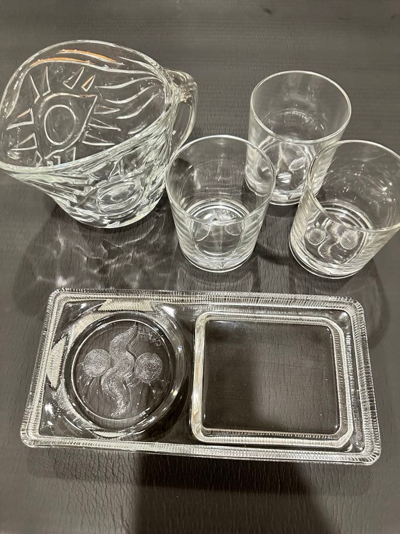 太陽の塔　岡本太郎作3点　1.小物入れ　2. ロックグラス　3. アイスペール