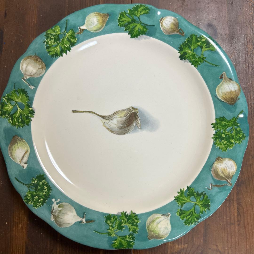 希少　レア　Gien ベジタブル柄　プレート　22㎝プレート　４枚　フランス製