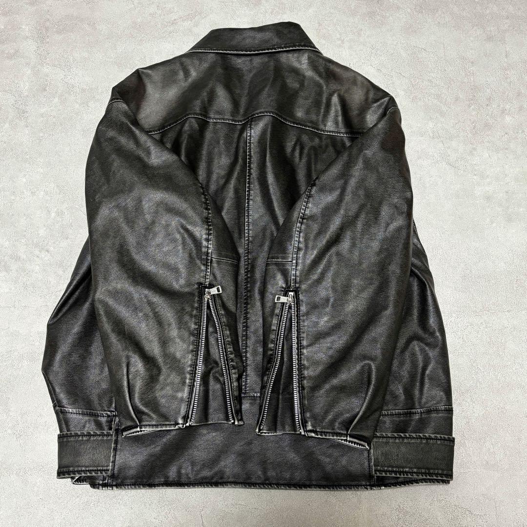 SeaRoomLynn Vintage wash レザーキルティングライダース