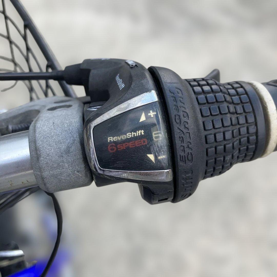 ジュニア自転車 20インチ シマノ6段変速 カゴ付き 青 手渡し 大阪茨木