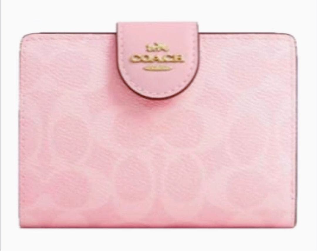 ★COACH ピンク 二つ折り財布 並行輸入品:アウトレット★