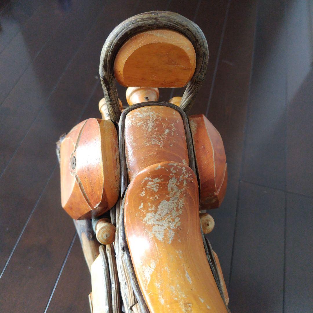 レア！ヴィンテージ 天然木 木製 大型 インテリアバイク模型 木彫り レトロ