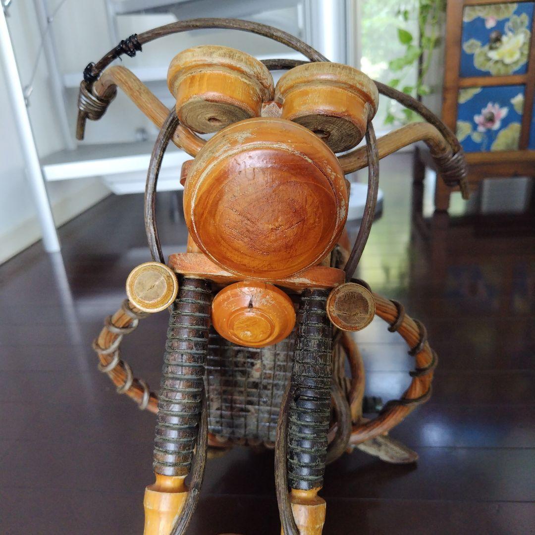 レア！ヴィンテージ 天然木 木製 大型 インテリアバイク模型 木彫り レトロ