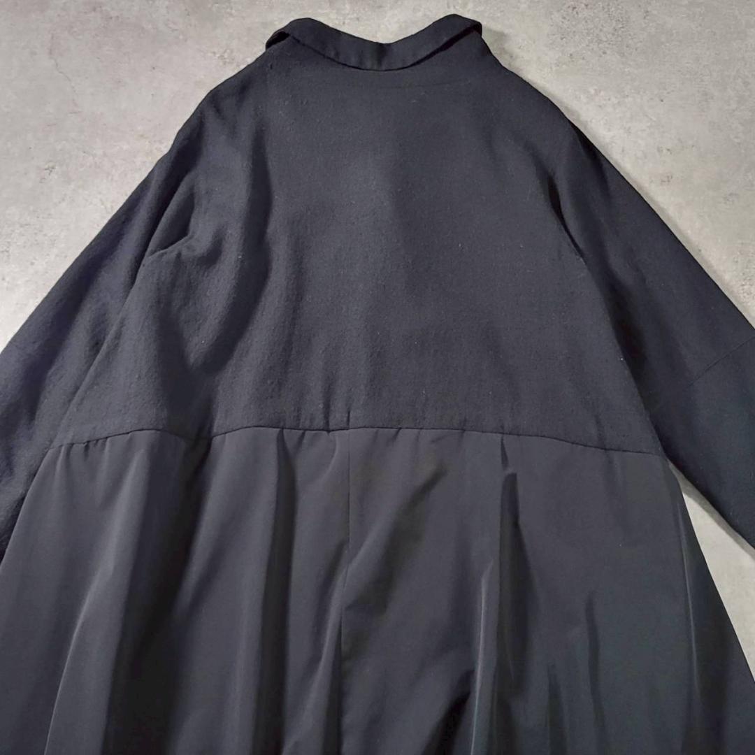 ままちゃん 慈雨 JIU デザインコート 黒 ロング 40