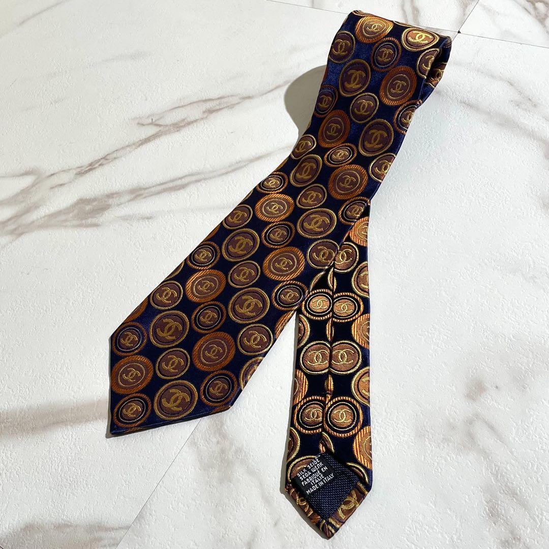 CHANEL シャネル ネクタイ ココマーク 冠婚葬祭 シルク メンズ