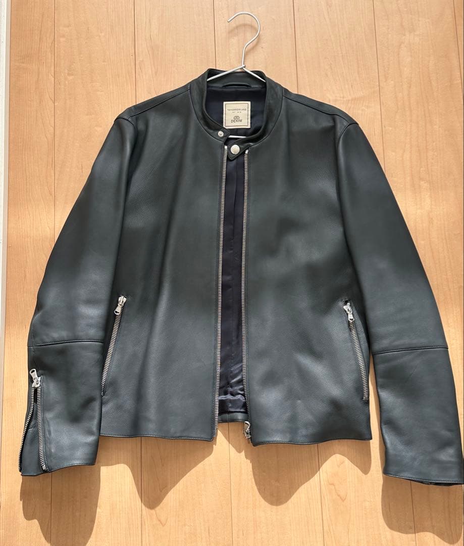DENIM×TOMORROWLAND ラムレザー シングルライダースジャケット