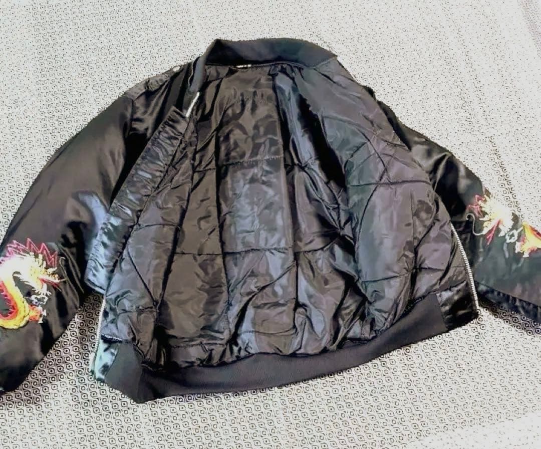 スーベニアジャケット黒ドラゴン刺繍FAR EAST TOUR JAPAN 80s