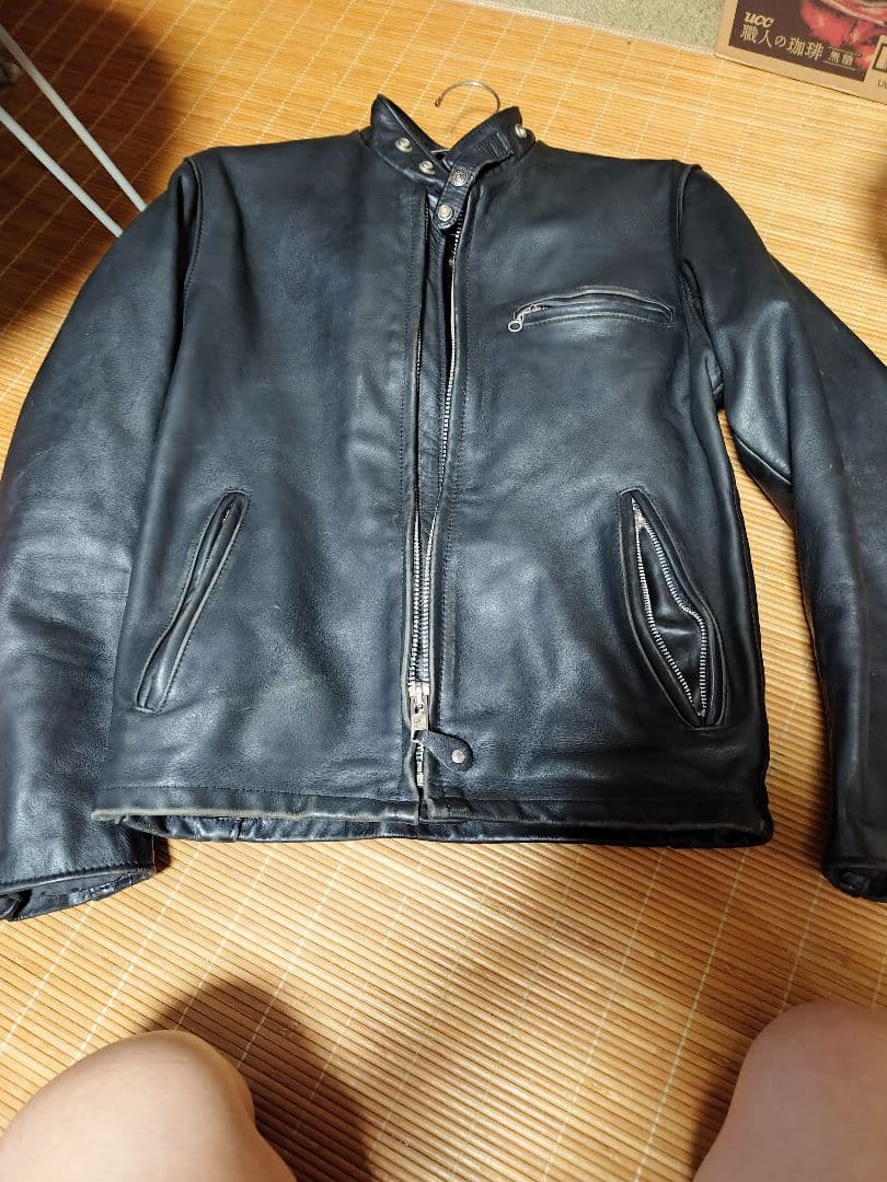 Schott　レザーシングルライダースジャケット　38