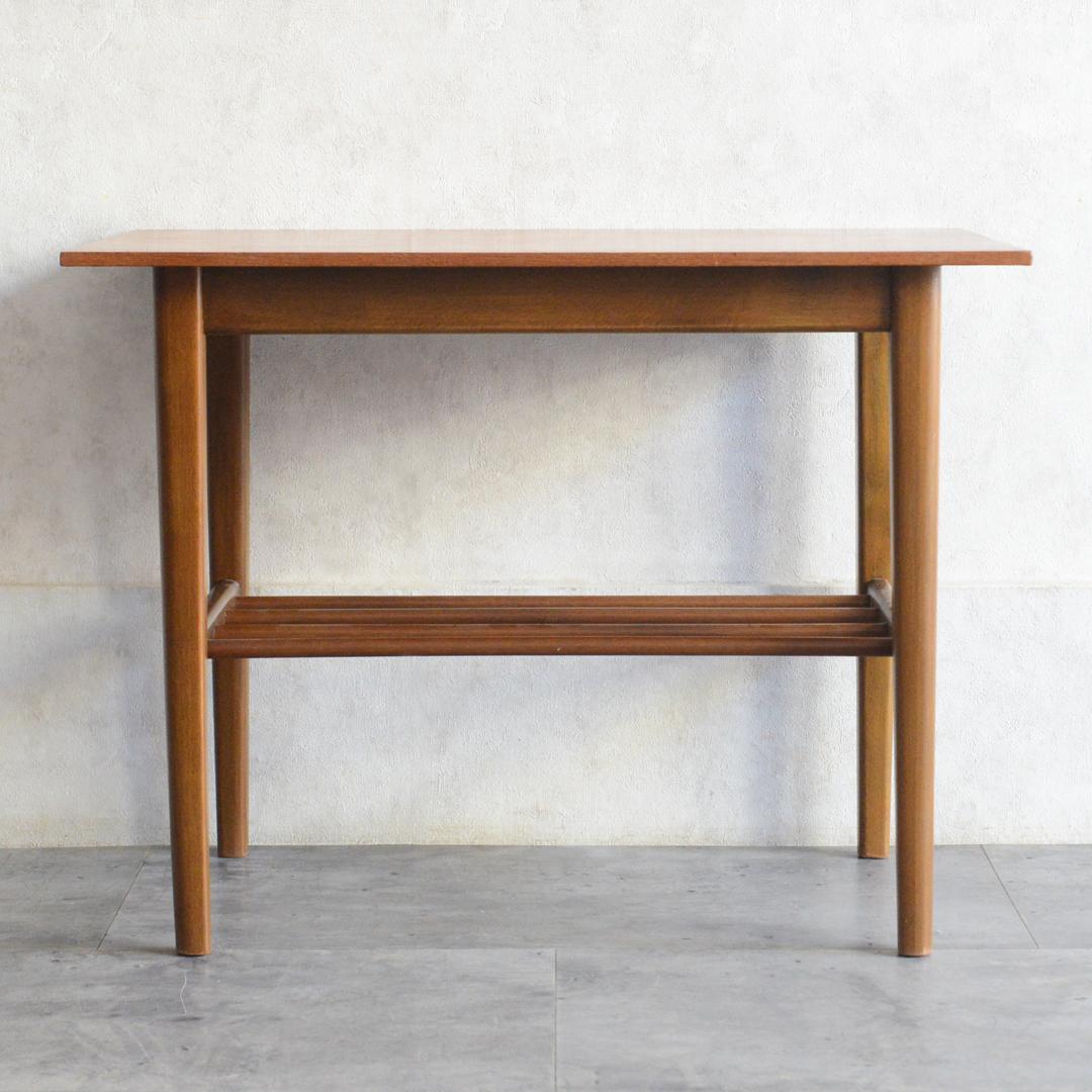デンマーク 北欧ヴィンテージ チーク サイドテーブル ラダー棚付 北欧家具