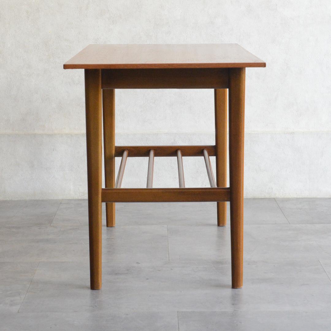 デンマーク 北欧ヴィンテージ チーク サイドテーブル ラダー棚付 北欧家具