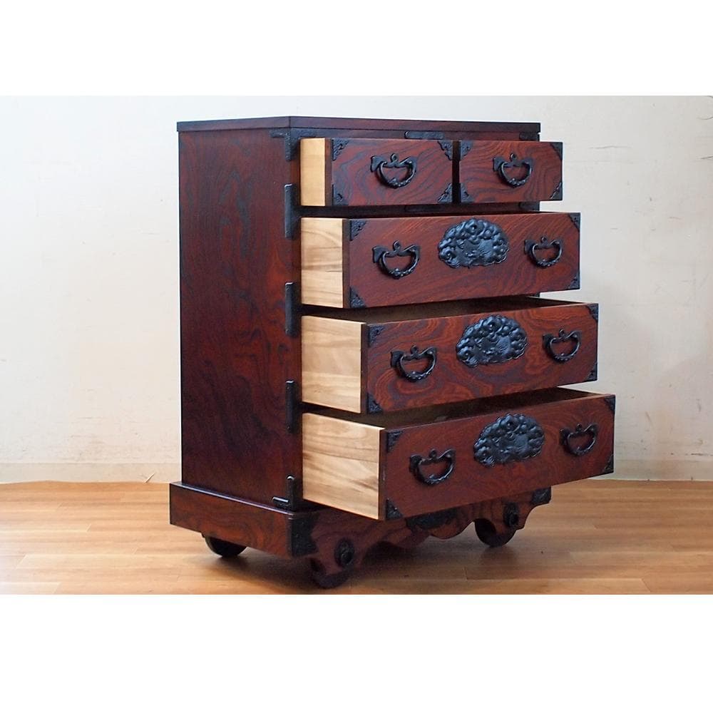 美品 伝統工芸 岩谷堂箪笥 車箪笥 80cm 和モダン