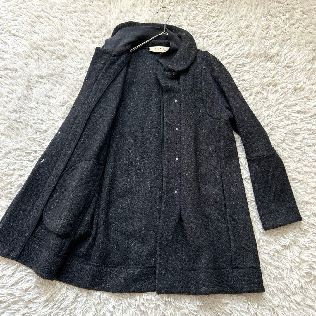 MARNI マルニ　ダブルカラー ウールツイードデザインコート 38