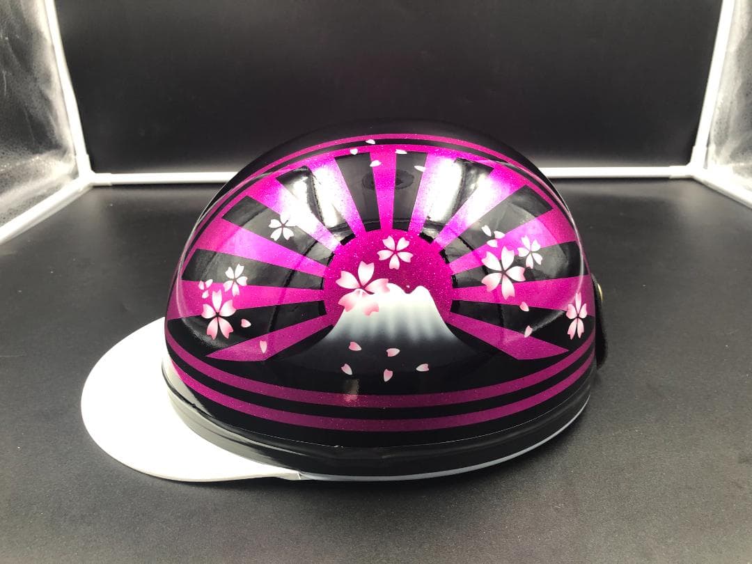 コルク半　カスタム　富士日章　三つボタン　ブラックピンクラメ　桜　高級クリヤ