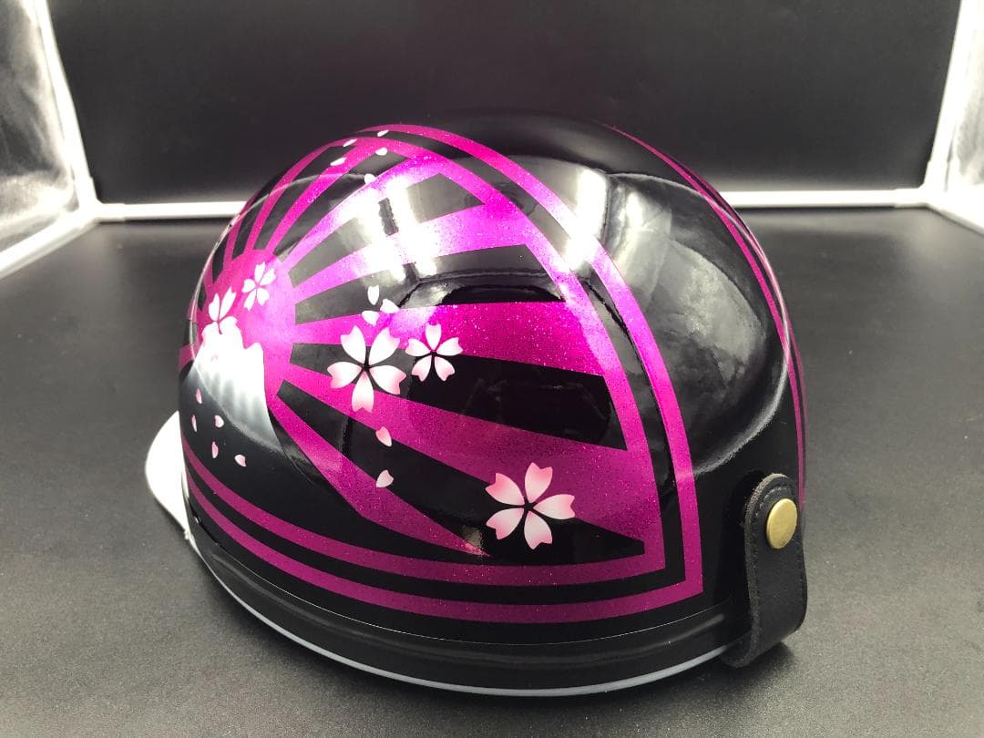 コルク半　カスタム　富士日章　三つボタン　ブラックピンクラメ　桜　高級クリヤ