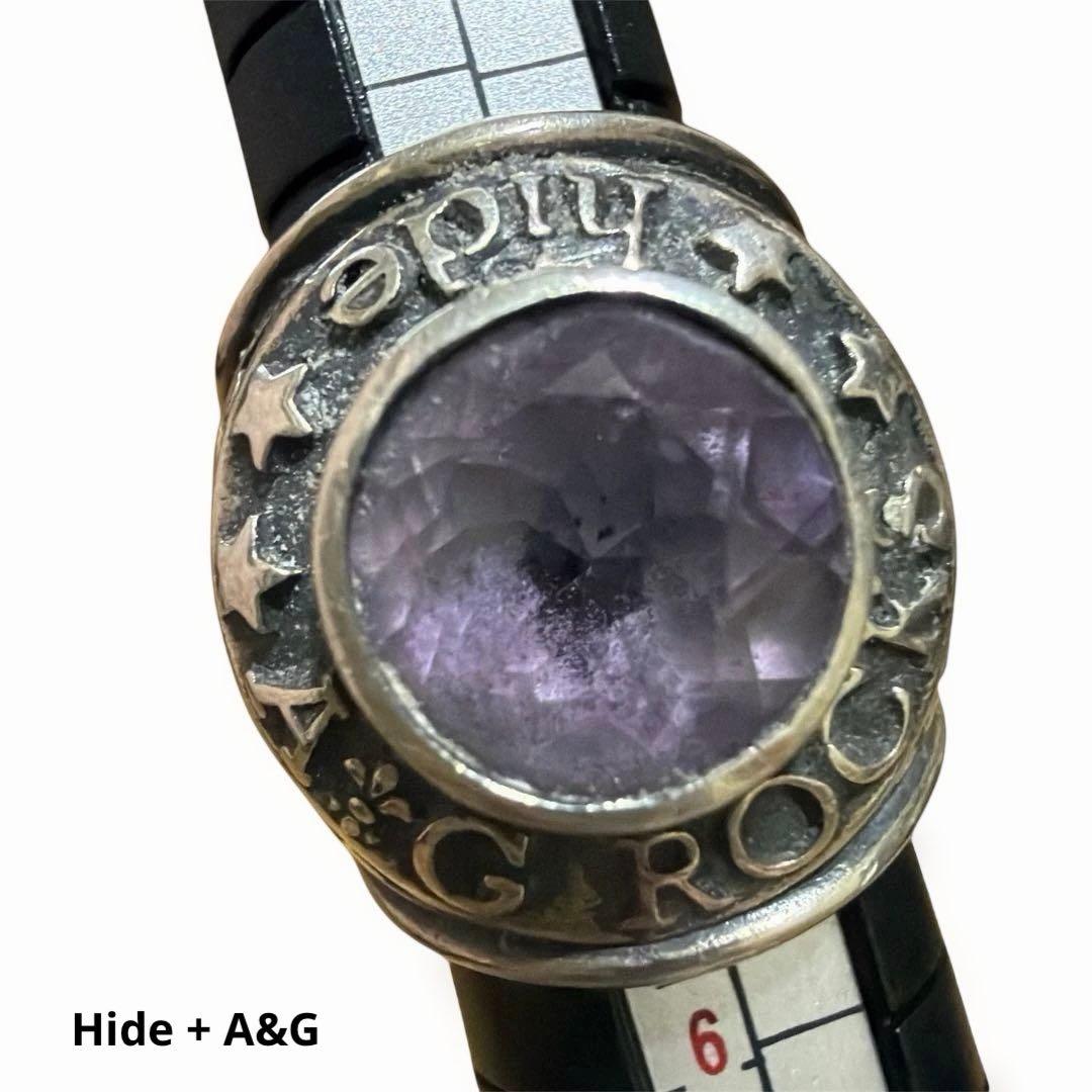 Hide + A&G 石付きリング シルバー925 9号