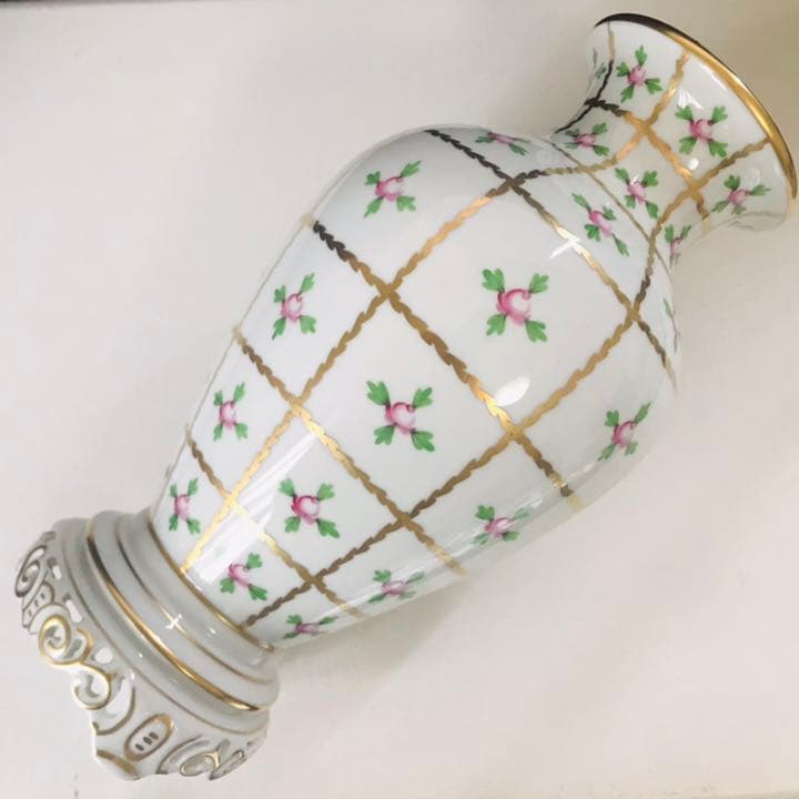 ヘレンド    セーブル風小薔薇　壺　ランプベース　特大