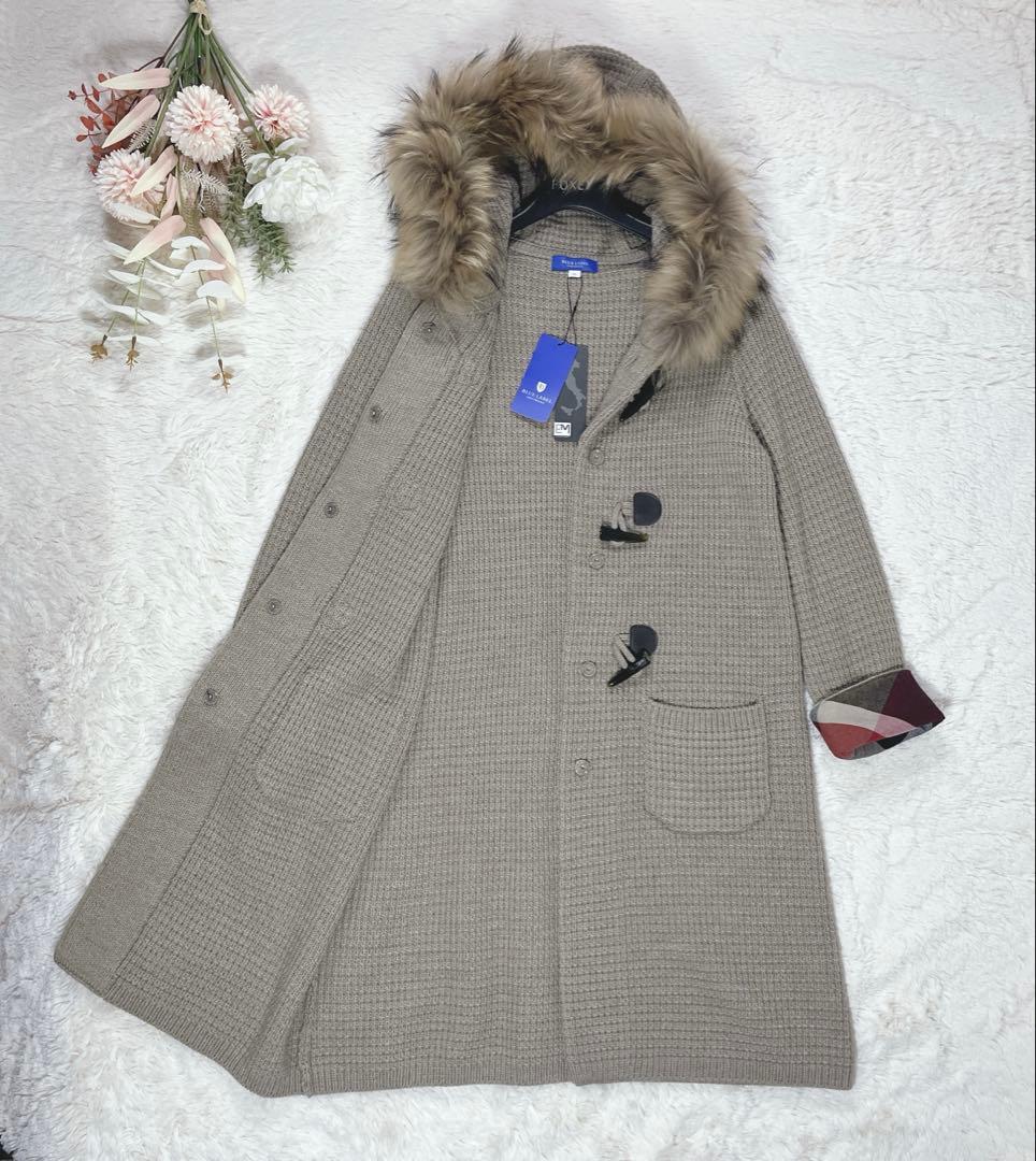 未使用✨ブルーレーベルクレストブリッジ　ダッフルコート　ワッフル　ラクーンファー