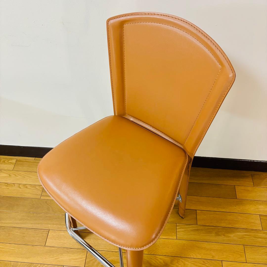 Vintage レザー　カウンターチェア　レトロ　送料込み