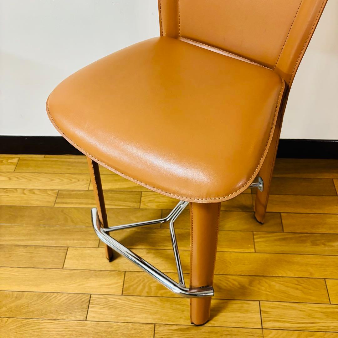 Vintage レザー　カウンターチェア　レトロ　送料込み