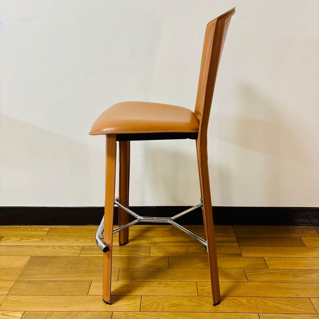 Vintage レザー　カウンターチェア　レトロ　送料込み