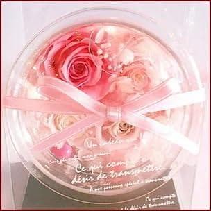 プリザーブドフラワー　ラウンドガラス☆アレンジ　ギフトケース付き