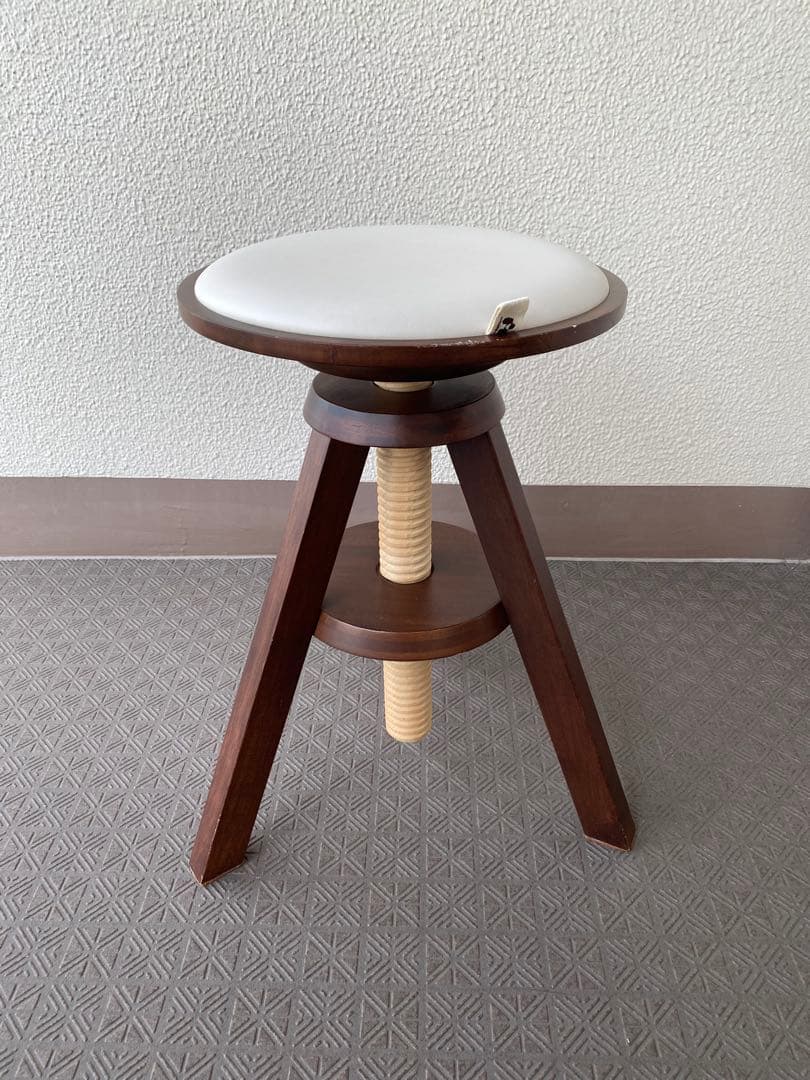 広松木工 スピンスツール 高さ調整 回転 昇降 サイドテーブル 廃盤商品