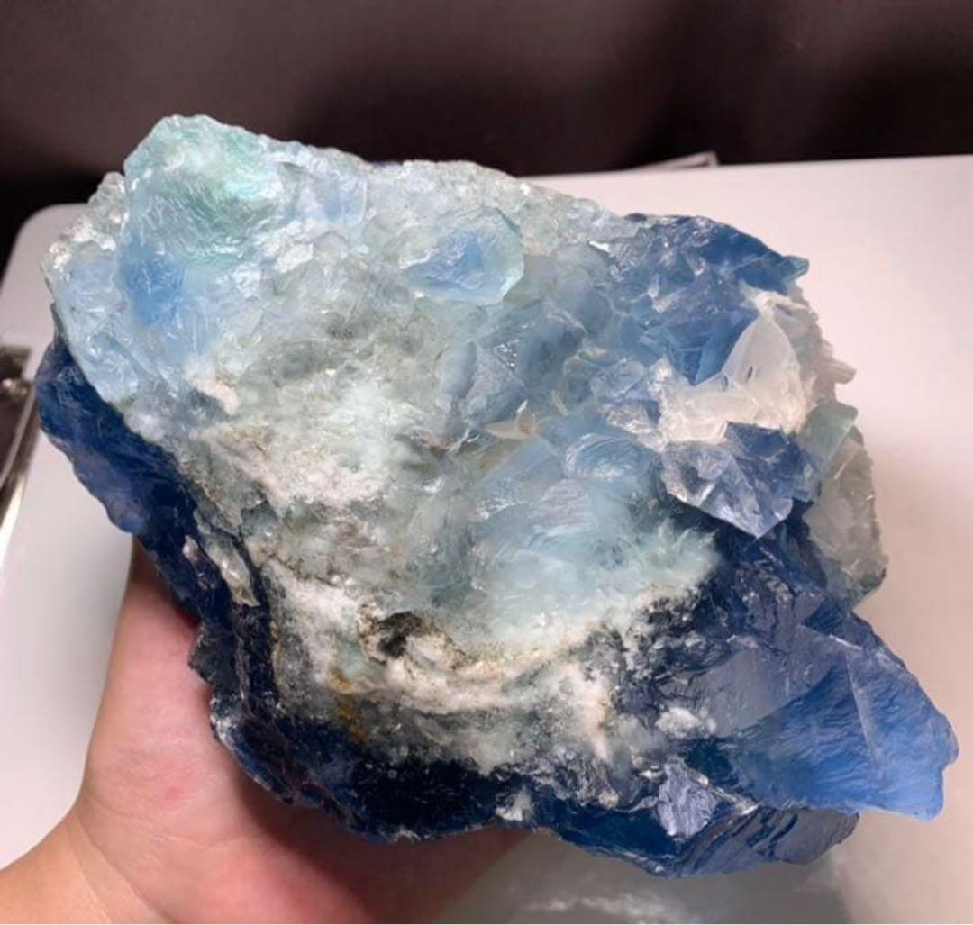 秘蔵☆真のディープブルーフローライト原石クラスター
