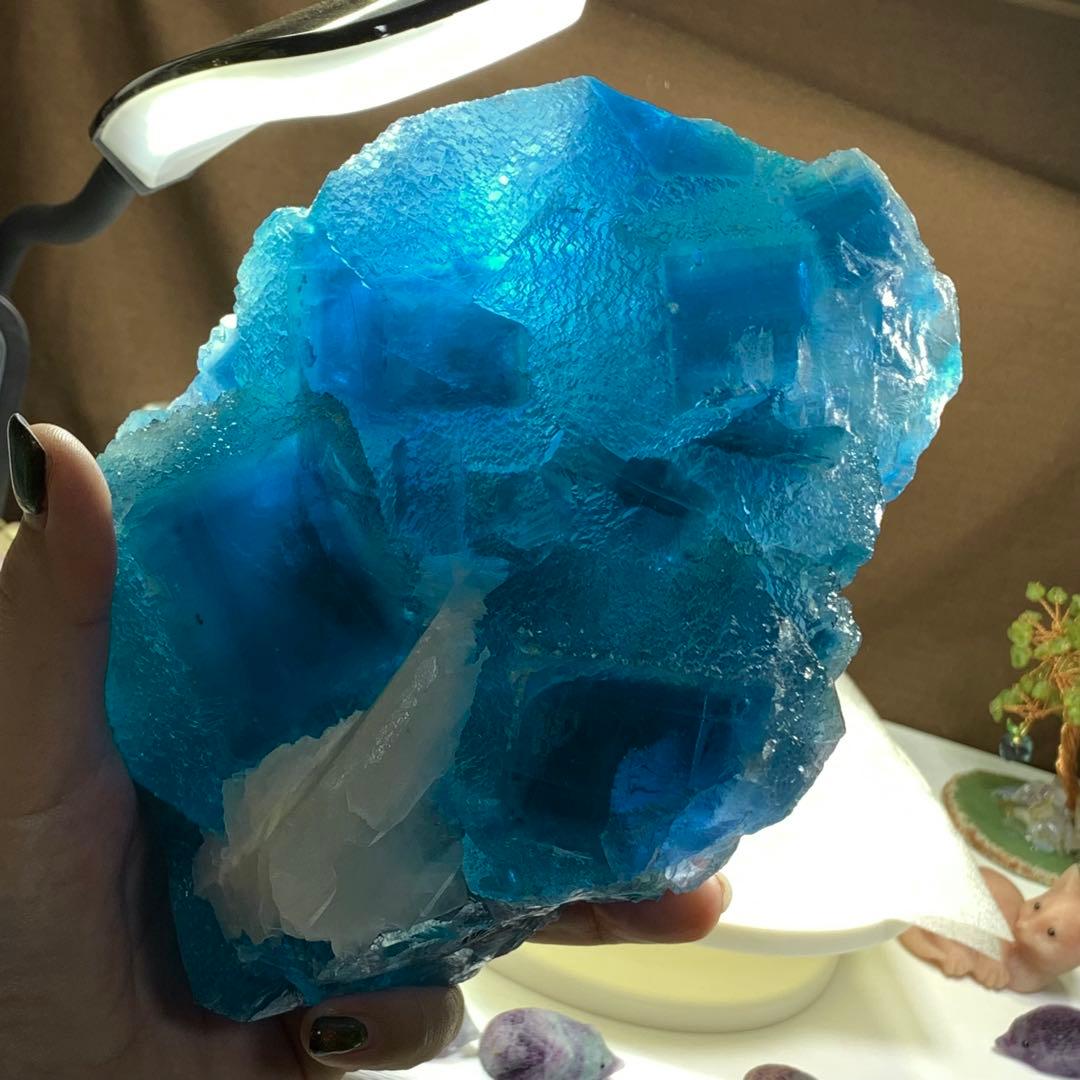 秘蔵☆真のディープブルーフローライト原石クラスター