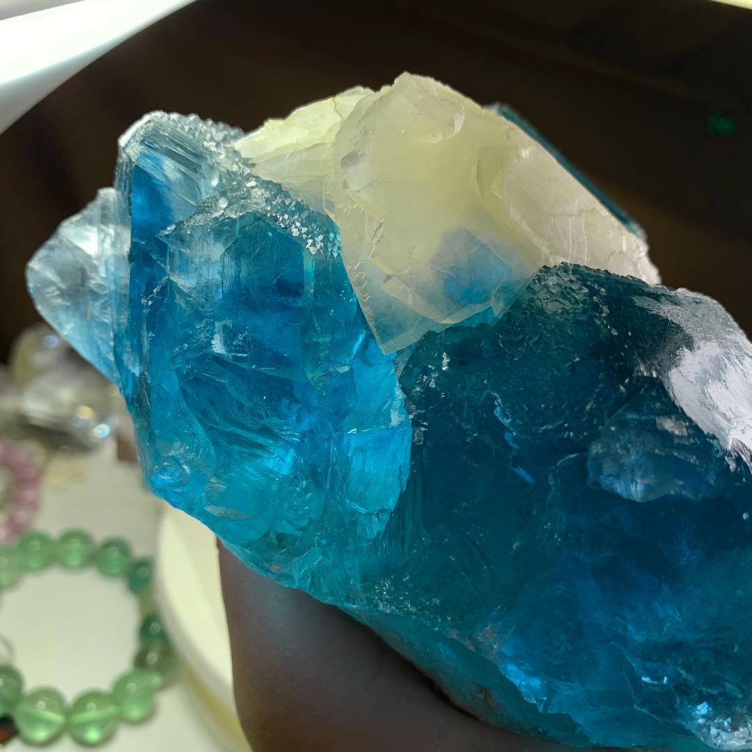 秘蔵☆真のディープブルーフローライト原石クラスター