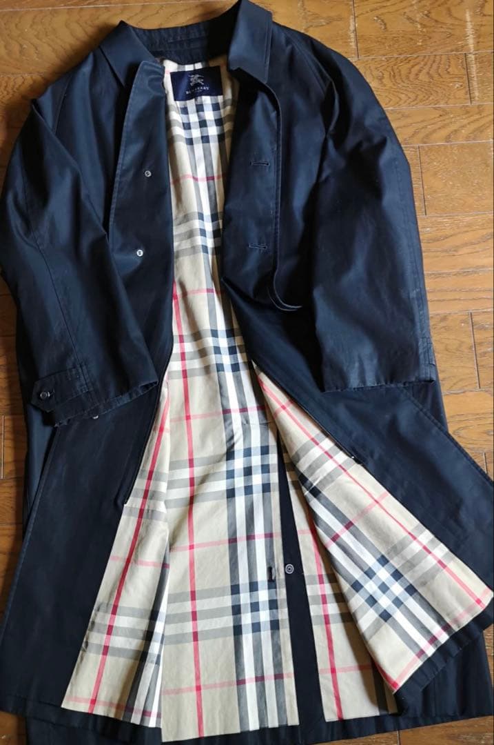 バーバリーロンドン　綿コート　4Lステンカラー　ノバチェック