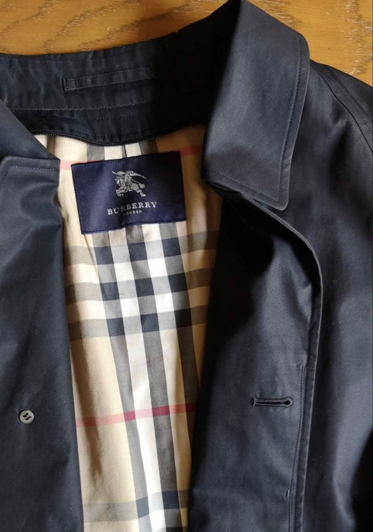 バーバリーロンドン　綿コート　4Lステンカラー　ノバチェック