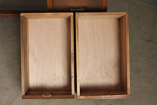 古い木製の片袖机　引き出し5杯　ワークデスク