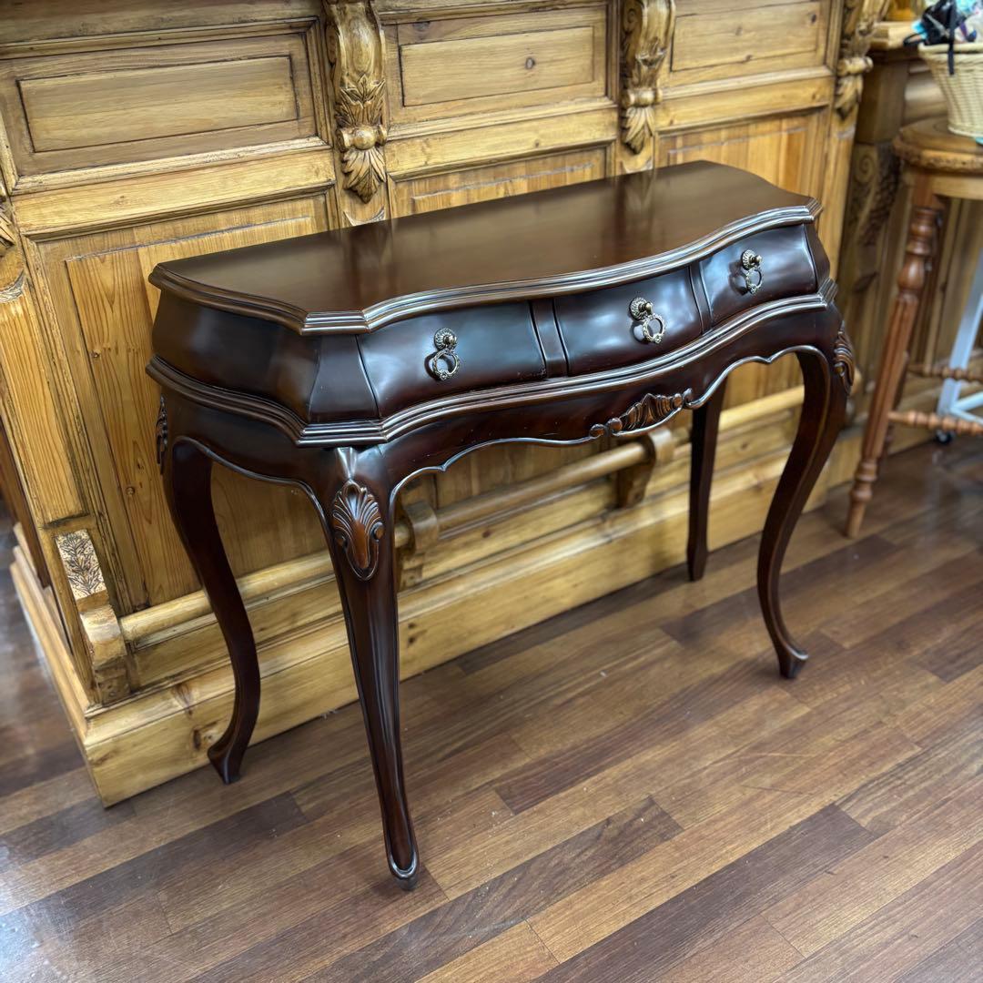 アウトレット特価品 マホガニー コンソール アンティーク調家具 ダークブラウン