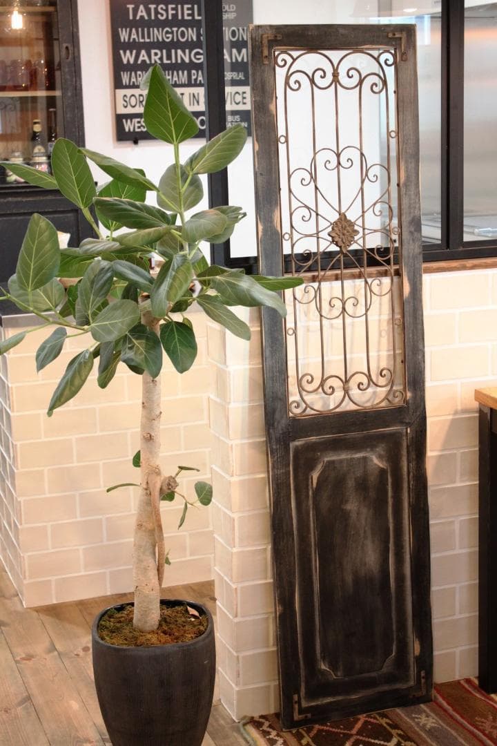 ２枚セット アイアンデコウッドドアブラック　高さ１５２ｃｍ 黒　ヴィンテージ風扉