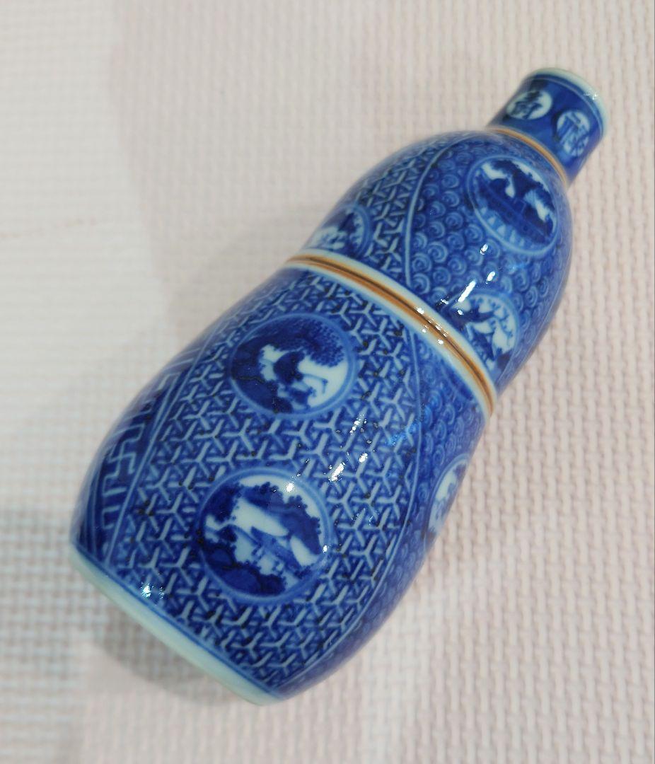 六代 高橋道八　華中亭道八　青華　祥瑞　徳利　共箱