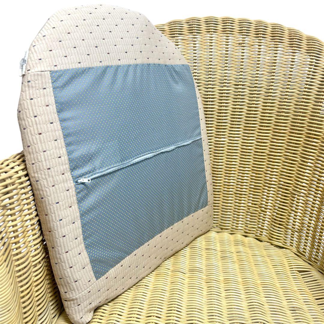 【美品】Casablancaカサブランカ　モナコ　ラタン籐クッション付き　チェア