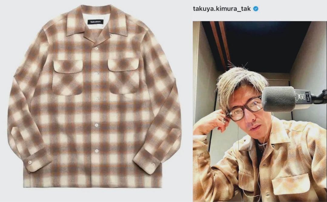 トップス SUBCULTURE WOOL CHECK SHIRT ORANGE 2