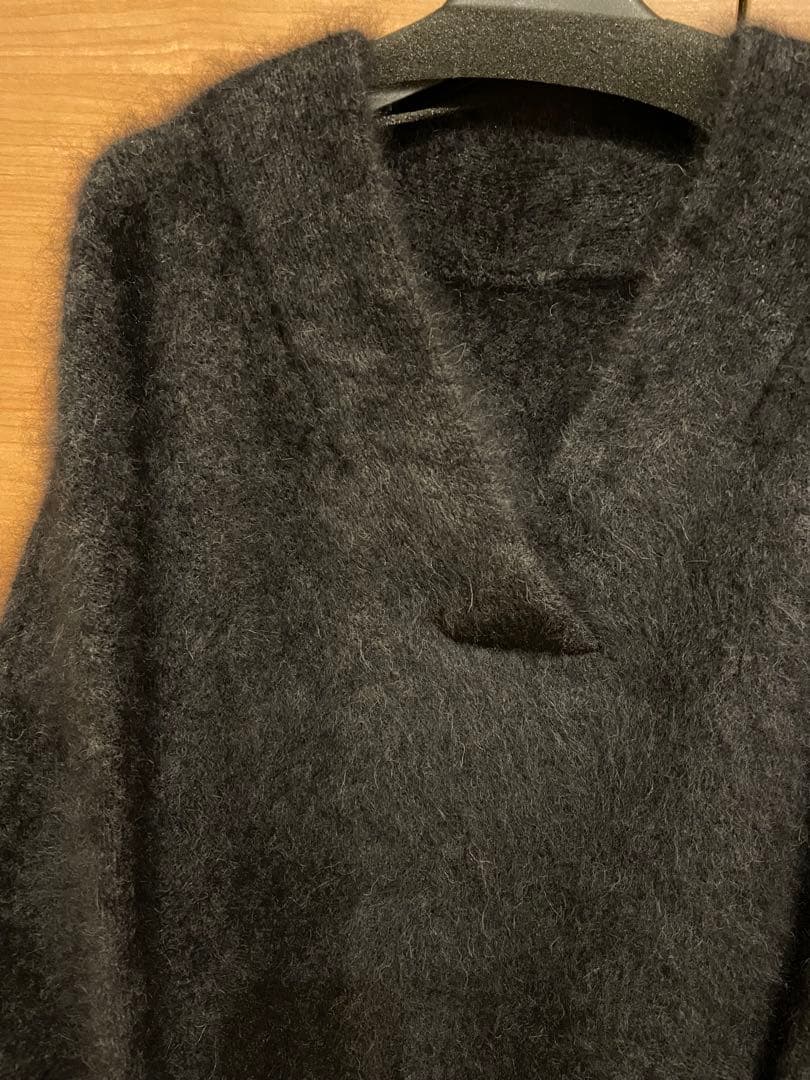 NOBLE ファーニットVネックプルオーバー グレー