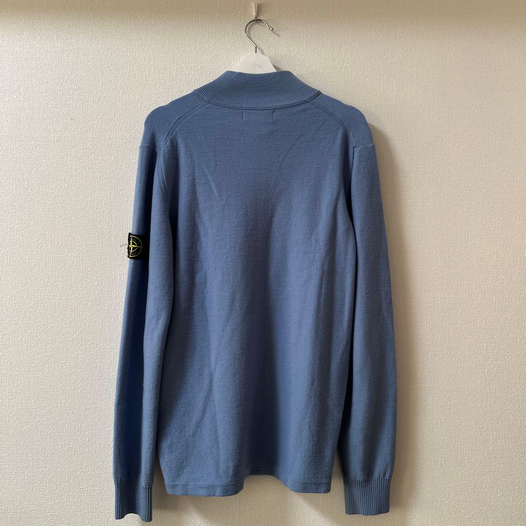 STONE  ジップアップニット ドライバーズニット ブルー