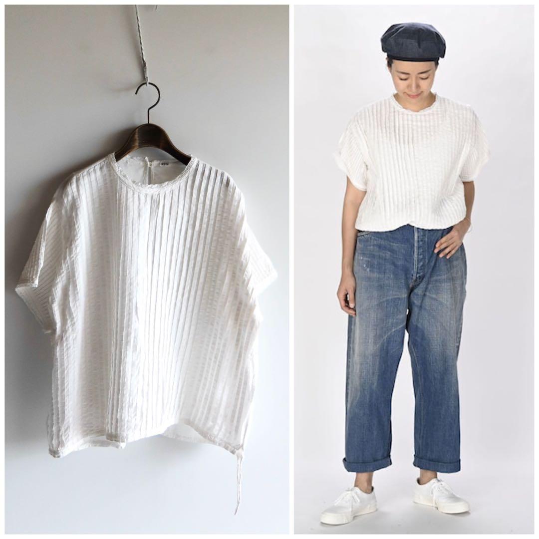 45R インドカディのタックdeTシャツ 3 プルオーバーブラウス 45rpm