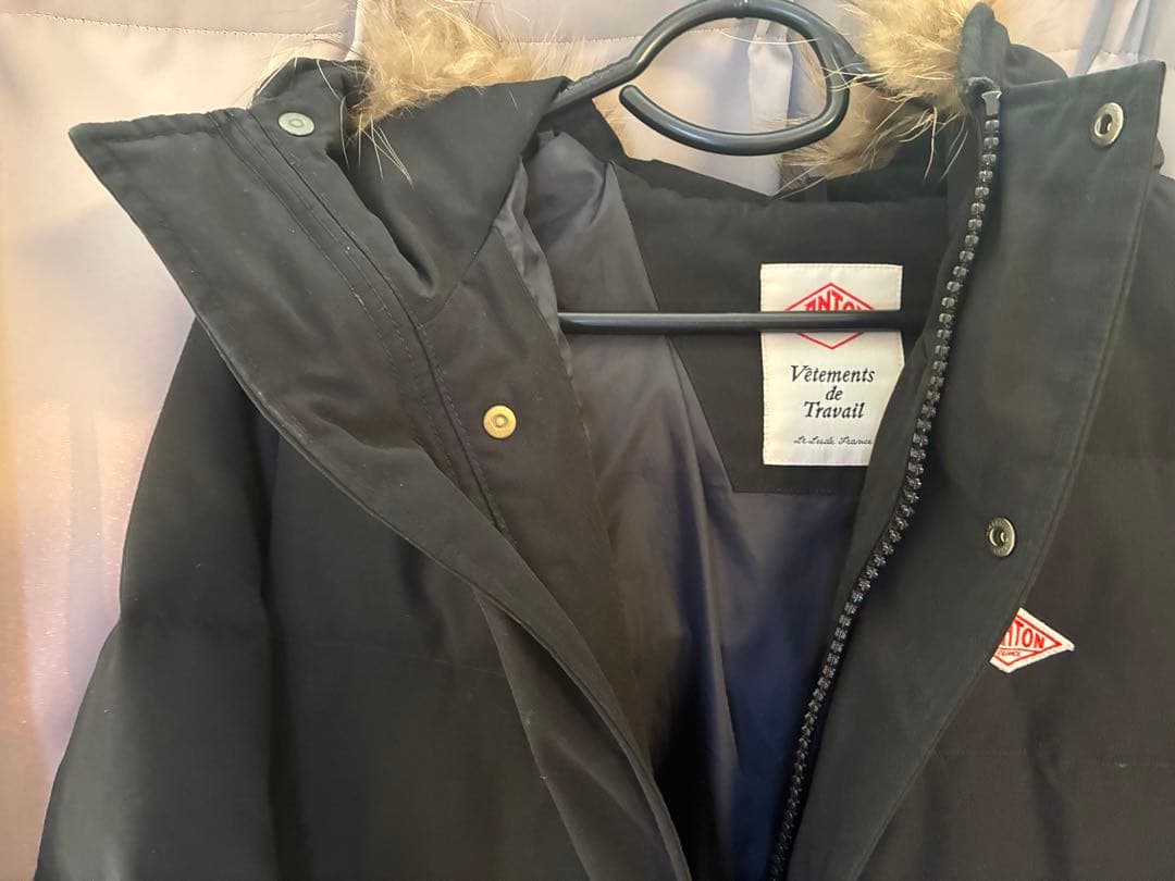 ダントン　ダウン　コート　ロング　M ブラック　リアルファー　ジャケット