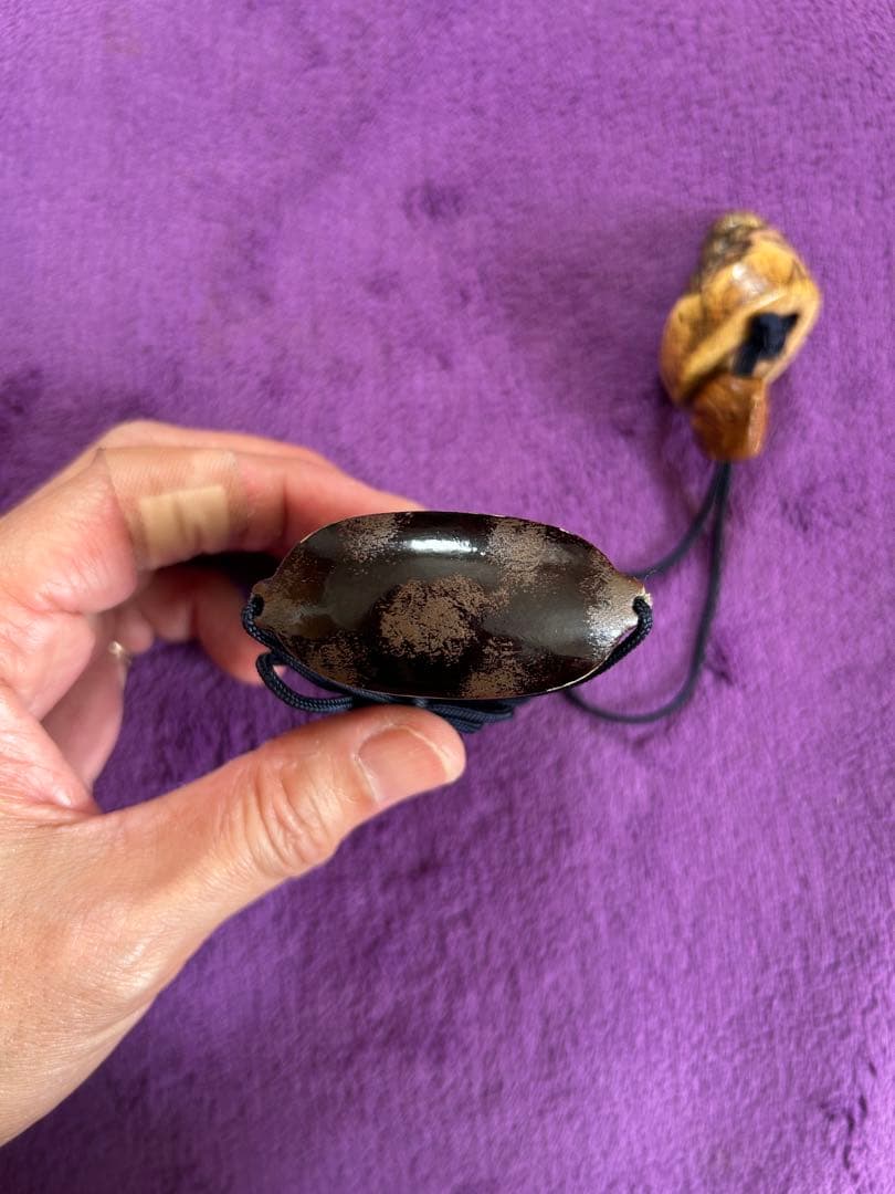 鳥の絵図 印籠 根付 銘有 インテリア 薬入れ 小物入れ アンティーク